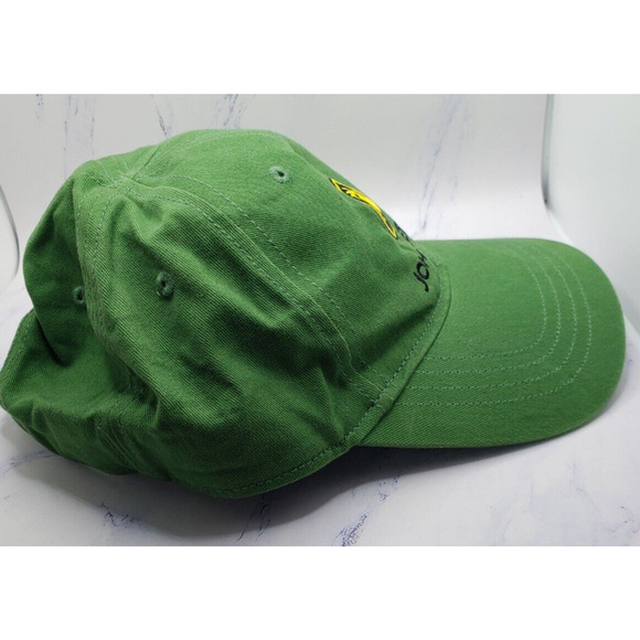 John Deere Green With Black & Gold Logo Canvas Strapback Hat Cap - Picture 5 of 10